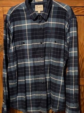 Lucky Brand TWO (2) Long-Sleeve Button-Down Shirts. Plaid. 98% cotton. XL. EUC.